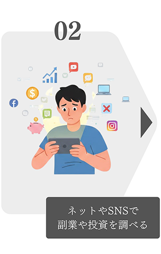 02 ホットやSNSで副業や投資を調べる